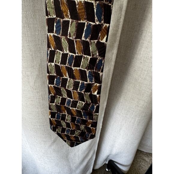 Vintage Britches of Georgetowne Silk Tie – Geometric Mid-Century Pattern - Picture 2 of 7